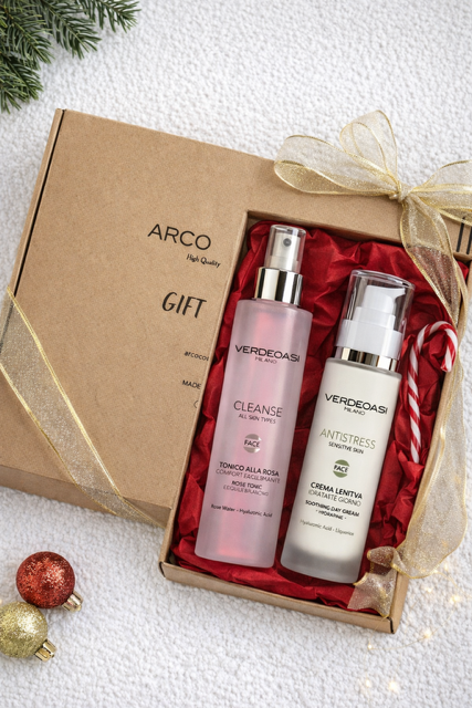 DĀVANU KOMPLEKTS VERDEOASI KRĒMS TAUKAINAI ĀDAI UN PUSAUDŽIEM