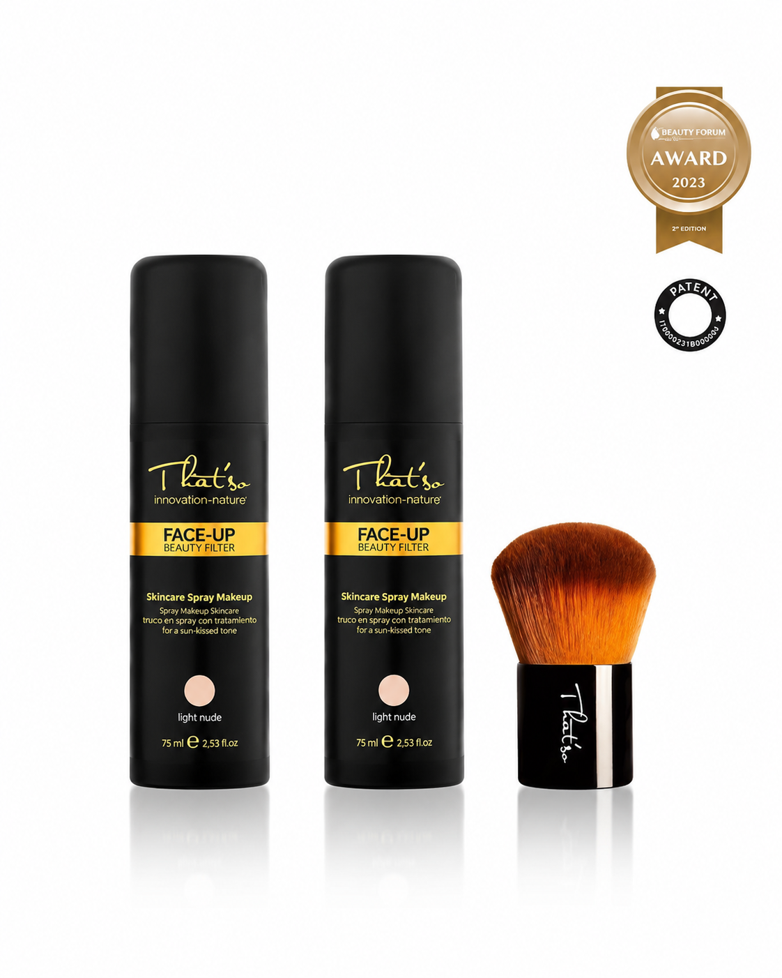IZSMIDZINĀMS VIEGLS TONĀLAIS KRĒMS AR NO-MAKEUP EFEKTU MEDIUM NUDE 2x75ML + OTIŅA DĀVANĀ